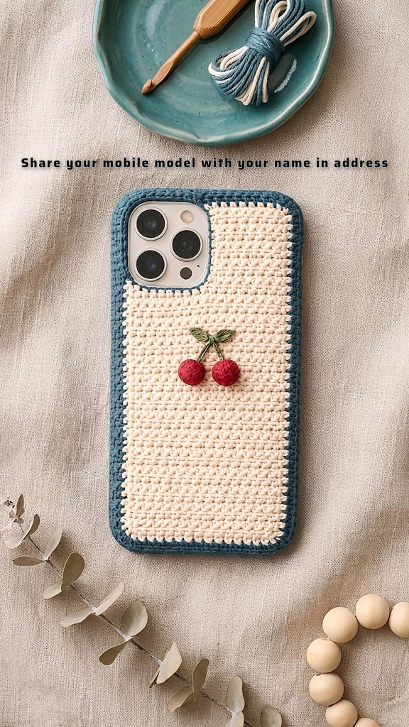 Handmade Crochet Lavender Daisy Phone Case